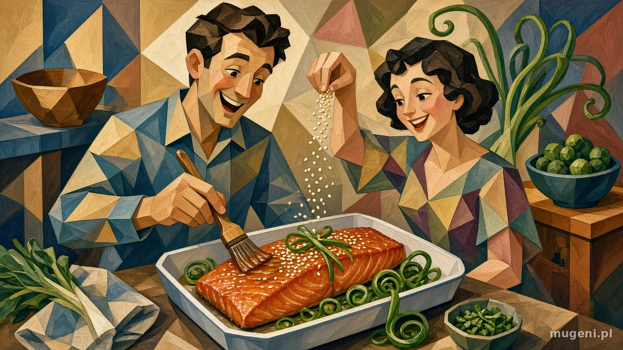Łosoś w glazurze teriyaki spod opiekacza w piekarniku